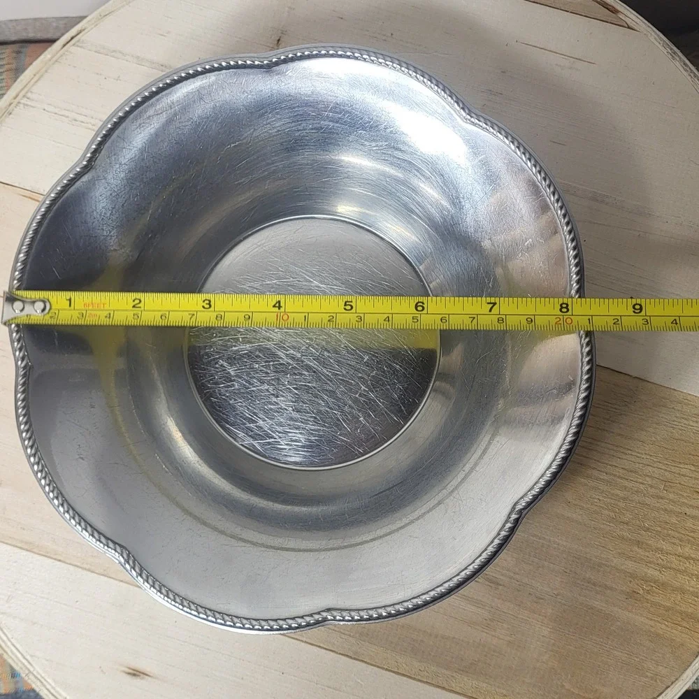 Alfra Alessi 18/10 Stainless Steel Scalloped Bowl Italy Rope Edge Vintage 8.25in